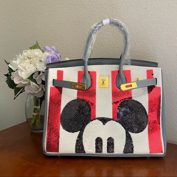 None Handbags - Blue Mickey 35cm Doctor’s Lock Key Satchel Bag